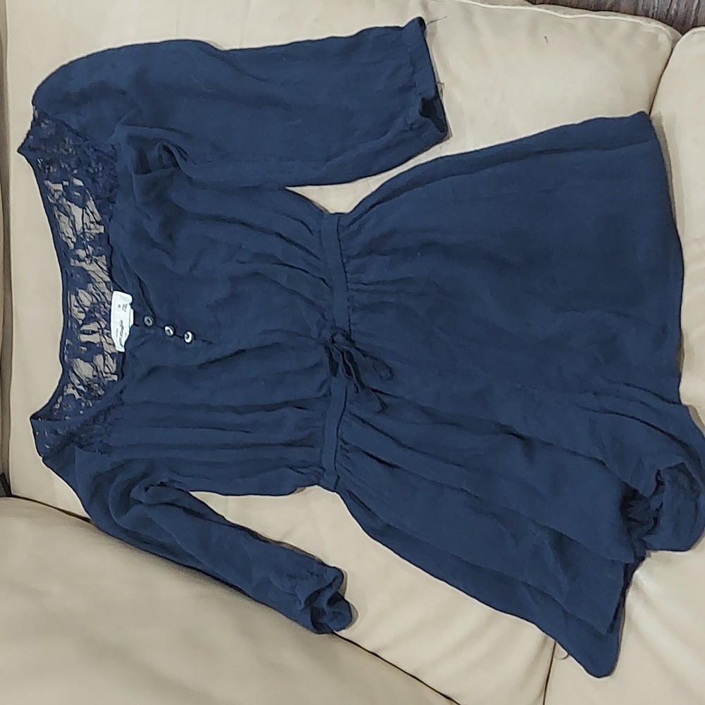 Abercrombie Kids Navy Lace button Accent Romper size M - Picture 2 of 7